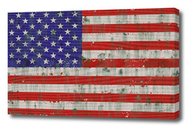 american flag on wood