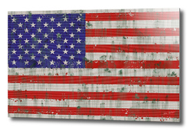 american flag on wood