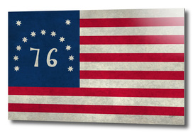 USA Bennington Flag in Vintage Stone texture