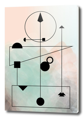 Geometric Scandinavian Design Pastel Colors Poster