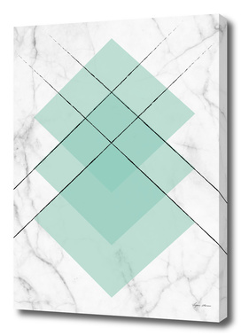 Marble Scandinavian Design Geometric Squares Mint Color