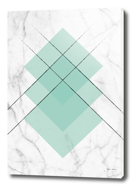 Marble Scandinavian Design Geometric Squares Mint Color
