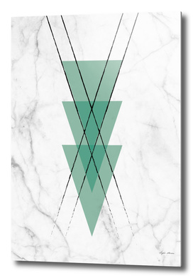 Marble Scandinavian Design Geometric Green Triangles