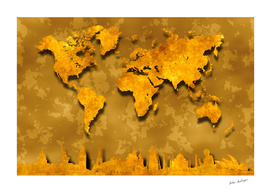 gold world map