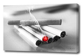 Cigarettes pile black and white