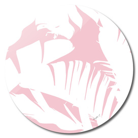 White on Pink Tropical Banana Leaves Pattern