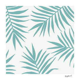 Delicate Green Tropical Leaves Pattern