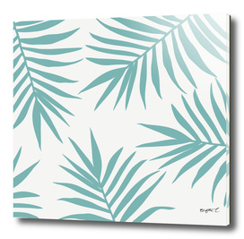 Delicate Green Tropical Leaves Pattern