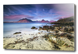 Beach Scene - Mountains, Water, Rocks - Isle of Skye, UK