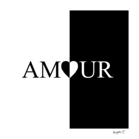 Chic AMOUR Heart Black And White Design