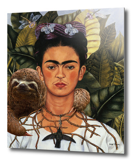 Frida Kahlo Self Portrait with a Sloth