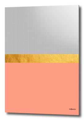Minimalist Fashion Peach Pink + Gold + Squares