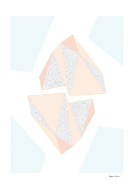 Abstract Geometric Iceberg Inspired with Terrazzo Pattern
