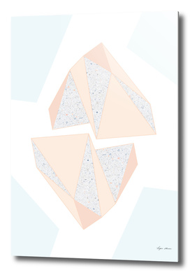 Abstract Geometric Iceberg Inspired with Terrazzo Pattern