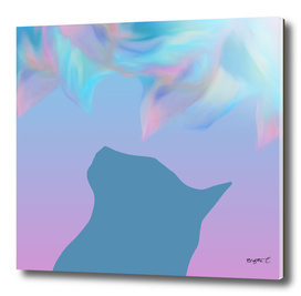 Abstract Dreaming Cat Design