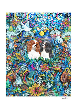 Two Cavalier King Charles