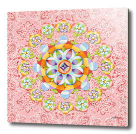 Pink Paisley Flower Mandala