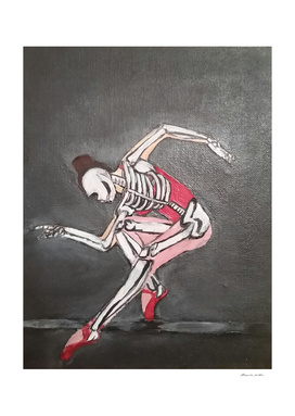 super imposed skeleton-ballerina