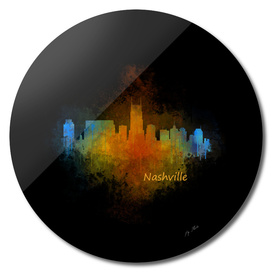 Dark Nashville City Skyline Tennessee watercolor V4