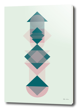 Nr. 1 Abstract Totem Pole Blush Pink and Green