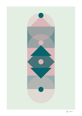 Nr. 2 Abstract Totem Pole Blush Pink and Green