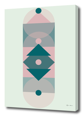 Nr. 2 Abstract Totem Pole Blush Pink and Green