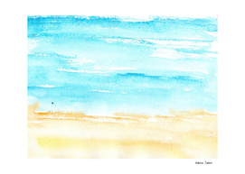 Sunny beach || watercolor