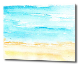 Sunny beach || watercolor