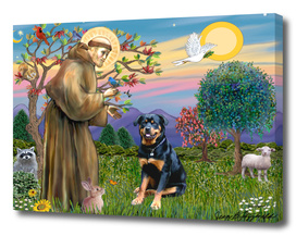 Saint Francis Blesses a Rottweiler