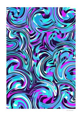 spiral line drawing abstract pattern in blue pink black