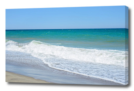 Sandy beach and Mediterranean sea