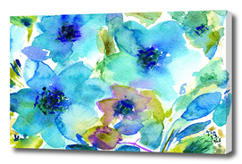 Bloom in blue #2 || watercolor