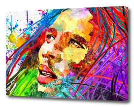 Bob Marley Grunge Portrait