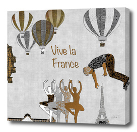 Vive La France (Silver Leaf Background)
