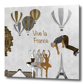 Vive La France (Silver Leaf Background)