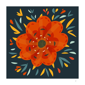 Whimsical Decorative Orange Flower