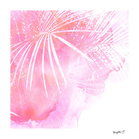 Abstract Pink Palm Tree Leaves Design