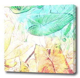 Abstract Tropical Leaves Design