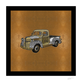 Dad's Old Truck (Gold Leaf Background)