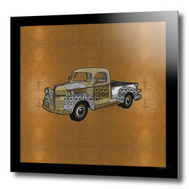 Dad's Old Truck (Gold Leaf Background)