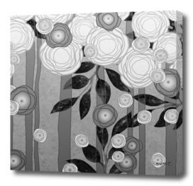 Black and White Flowers Design