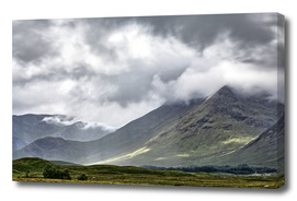 Western Highlands, Scotland in cloud cover.