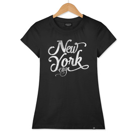 New York City typography white