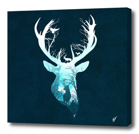 Deer Blue Winter