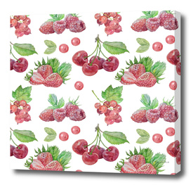 Pattern with red berries.