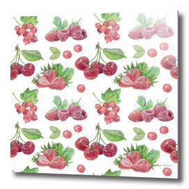 Pattern with red berries.