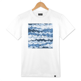 Abstract Blue Sea Waves Design
