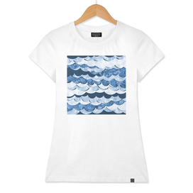 Abstract Blue Sea Waves Design