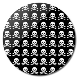 Skull and XBones in Black and White (Medium)
