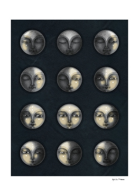 moon phases and textured darkness